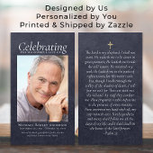 Blauw Lederen Kruis Foto Memorial Gebed Kaart