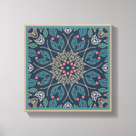 Blauw lederen lijn Kunst Abstract Oorspronkelijk w Canvas Afdruk