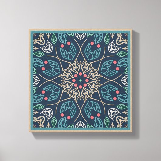 Blauw lederen lijn Kunst Abstract Oorspronkelijk w Canvas Afdruk (Voorkant)