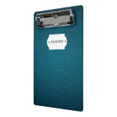 Blauw lederen minikaart mini klembord (Angled2)