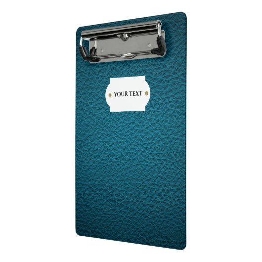 Blauw lederen minikaart mini klembord (Angled2)