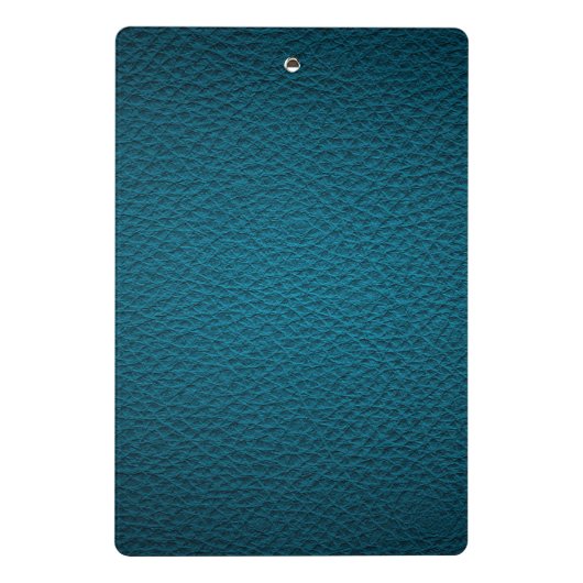 Blauw lederen minikaart mini klembord (Achterkant)