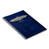 Blauw lederen notebook notitieboek (Rechterzijde)