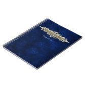 Blauw lederen notebook notitieboek (Linkerzijde)