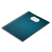 Blauw lederen notitieboek. notitieboek (Linkerzijde)