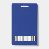 Blauw Lederen Ontwerp Bezoekerspas Badge (Achterkant)