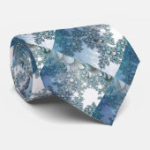 Blauw lederen patroon stropdas (Opgerold)