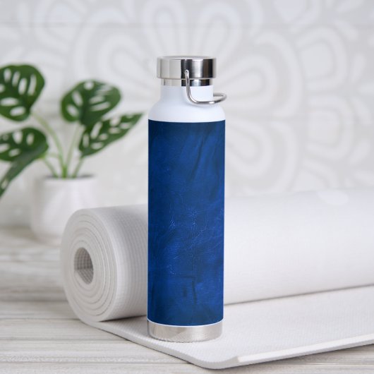 Blauw lederen patroon waterfles (Yoga)