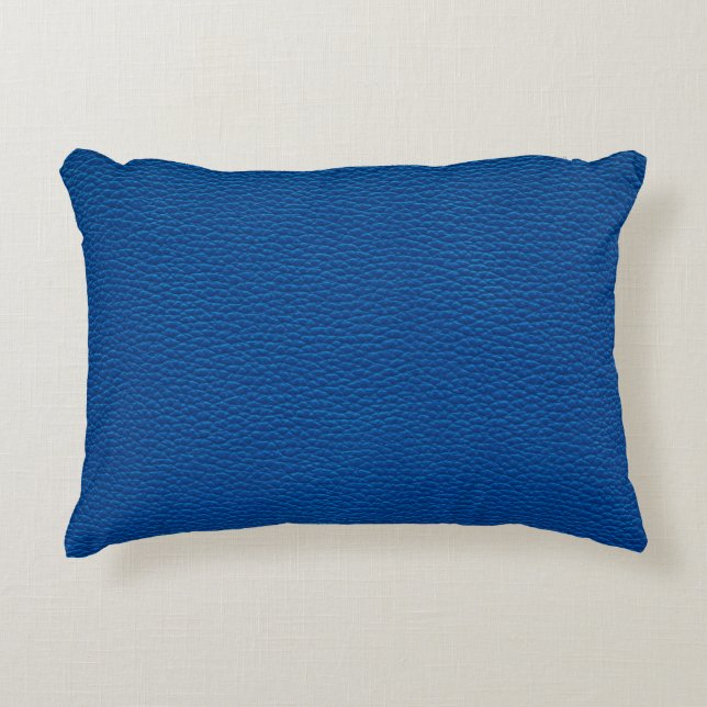 blauw lederen textuur achtergrondleder, blauw, tex accent kussen (Voorkant)