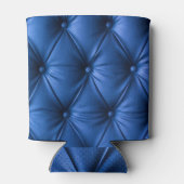 Blauw lederen textuur: luxe achtergrond blikjeskoeler (Achterkant)