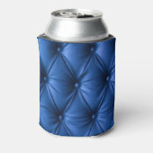 Blauw lederen textuur: luxe achtergrond blikjeskoeler (Blikje Achterkant)