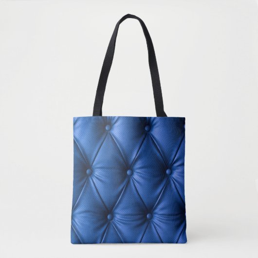 Blauw lederen textuur: luxe achtergrond tote bag (Voorkant)