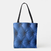 Blauw lederen textuur: luxe achtergrond tote bag (Achterkant)
