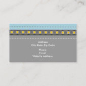 Blauw lederen uiterlijk en patroon geel modern visitekaartje (Achterkant)