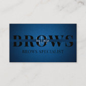 Blauw leer Brows Typografie Wenkbrauw Salon Foto Visitekaartje (Voorkant)