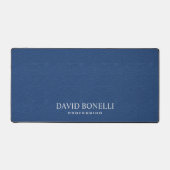 Blauw Leer Mannelijke Gepersonaliseerde Elegante N Bureaumat (Voorkant)