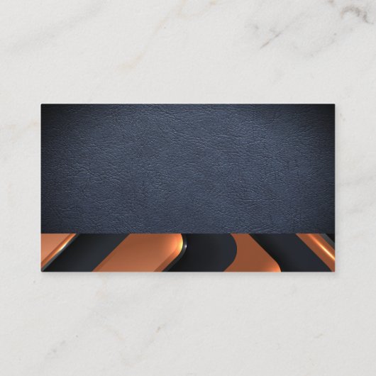 Blauw leer | Metallic abstracte achtergrond Visitekaartje (Achterkant)