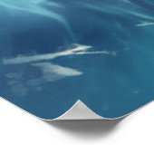 Blauw Leeuwengezicht met Gloeiende Ogen Kunst Poster (Hoek)