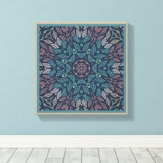 Blauw lef Mandela Abstract Originele wandkunstafdr Canvas Afdruk (Insitu (Houten vloer))