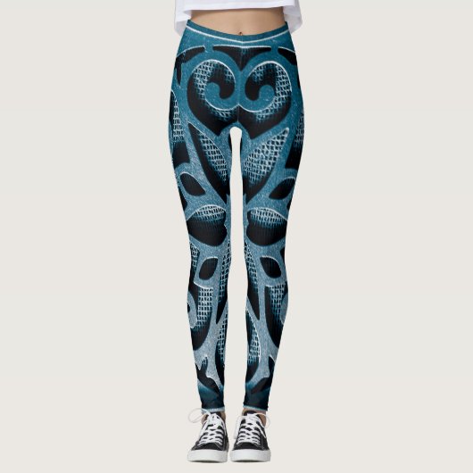 blauw leggings (Voorkant)