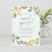 Blauw | Lemon Wreath Main Squeeze Vrijgezellenfees Kaart (Staand voorkant)