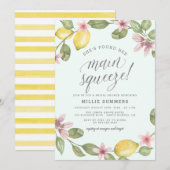 Blauw | Lemon Wreath Main Squeeze Vrijgezellenfees Kaart (Voorkant / Achterkant)