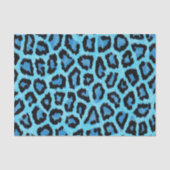 Blauw leopard Cheetah Animal Print Patroon Tissuepapier (Voorkant)