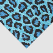 Blauw leopard Cheetah Animal Print Patroon Tissuepapier (Detail)