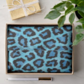 Blauw leopard Cheetah Animal Print Patroon Tissuepapier (Geschenk)