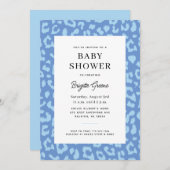 Blauw Leopard Dier Print Baby Jongen Douche Kaart (Voorkant / Achterkant)