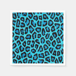 Blauw leopard Fur Spots Pattern Servet