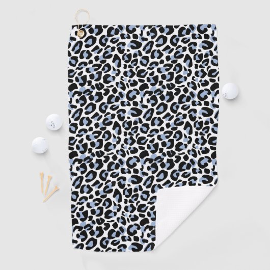 Blauw Leopard Print Golf Handdoek (Insitu)