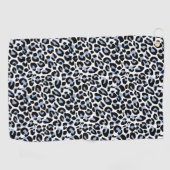 Blauw Leopard Print Golf Handdoek (Horizontaal)