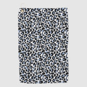 Blauw Leopard Print Golf Handdoek (Voorkant)