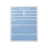 Blauw lesplanneringsblok notitieblok (Linkerzijde)