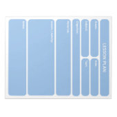 Blauw lesplanneringsblok notitieblok (Voorkant)