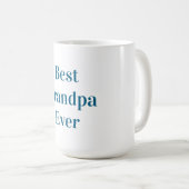 Blauw lettertype beste opa ooit koffiemok (Voorkant rechts)