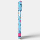 Blauw Leuk Bloemen Lentepatroon Naam Case-Mate iPhone Case (Achterkant / Rechts)