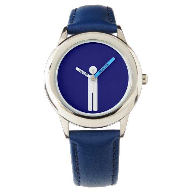 blauw leuk grafisch man horloge (Voorkant)
