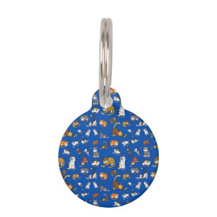 blauw leuk kat patroon ontwerp voor kattenliefhebb huisdierpenning