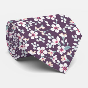 Blauw leuk klein bloempatroon stropdas