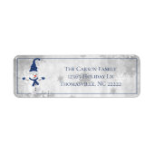 Blauw Leuk Sneeuwman Adreslabel Etiket (Voorkant)