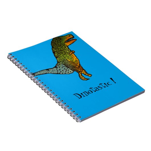 Blauw leuke dinosaurus dinotastisch ! T-Rex kunst  Notitieboek (Rechterzijde)