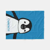 Blauw Leuke Grappige Pinguïn Kwekerij Zwart-wit Fleece Deken (Voorkant (Horizontaal))