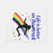 BLAUW LEVEN IS BETER OP HET ONTWERP VAN DE BAAN FLEECE DEKEN (Voorkant (Horizontaal))
