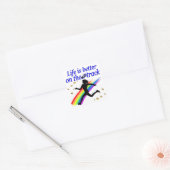BLAUW LEVEN IS BETER OP HET ONTWERP VAN DE BAAN VIERKANTE STICKER (Envelop)