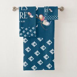 Blauw | LEVENDE LEVENS HIER | Stijlvol  Bad Handdoek