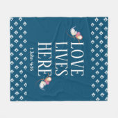 Blauw | LEVENDE LEVENS HIER | Stijlvol  Fleece Deken (Voorkant (Horizontaal))