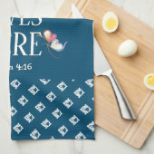 Blauw | LEVENDE LEVENS HIER | Stijlvol  Theedoek (Quarter Fold)