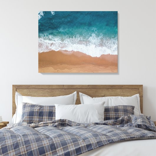 Blauw lichaamswater canvas afdruk (Insitu (Slaapkamer))